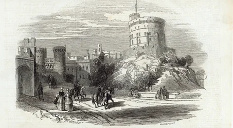 Windsori kastély – a kerek torony, a The Illustrated London Newsból, 1846. szeptember 26. (metszet)